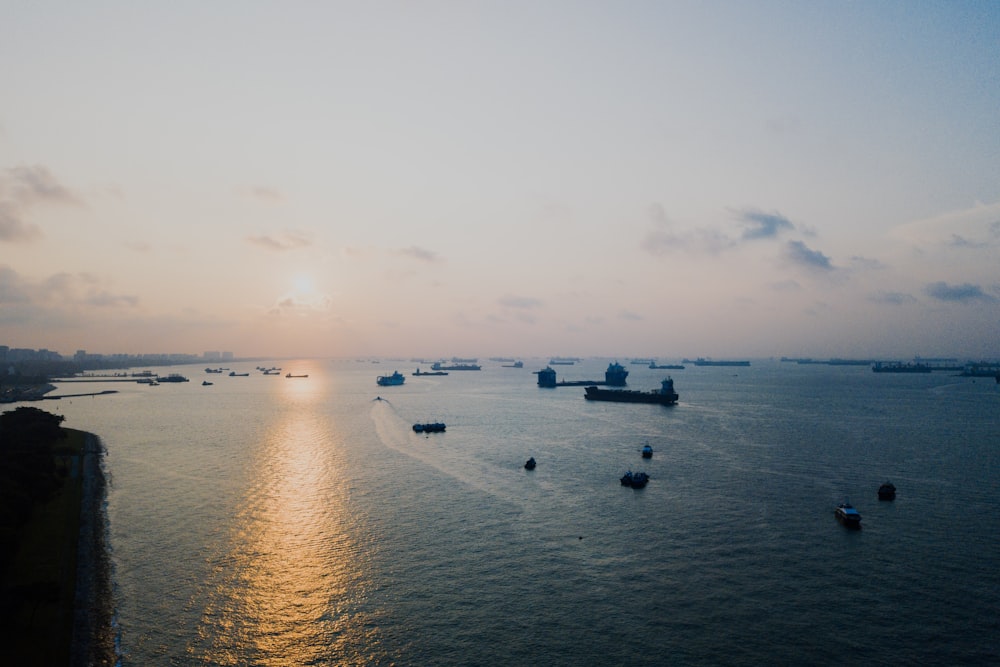 panoramic photography of sea during sunrise