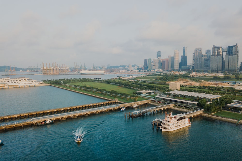 bird's eye view of ship dock