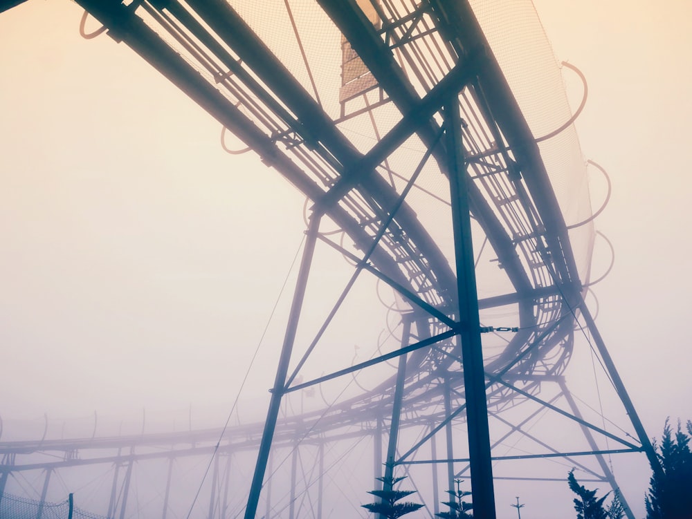 fog covering roller coaster trail