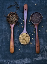 three spoons of spices
