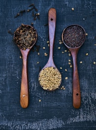 three spoons of spices
