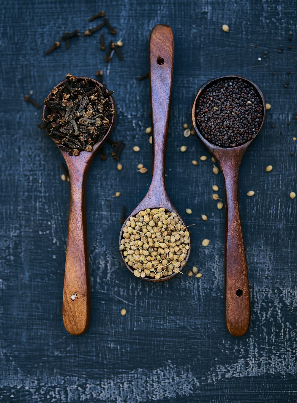 three spoons of spices