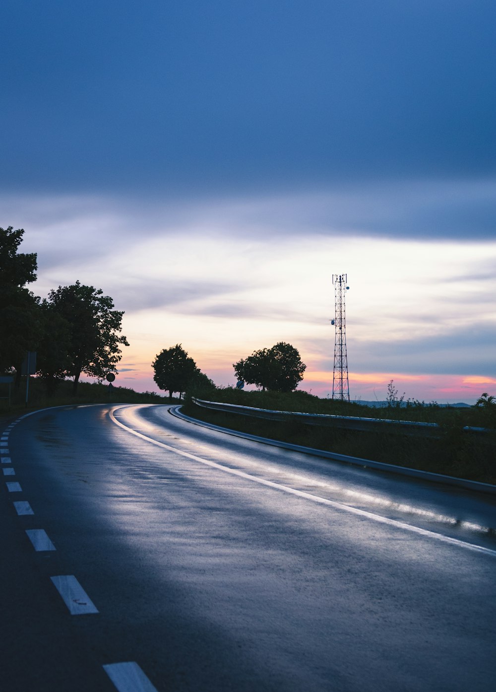 road under golden hour