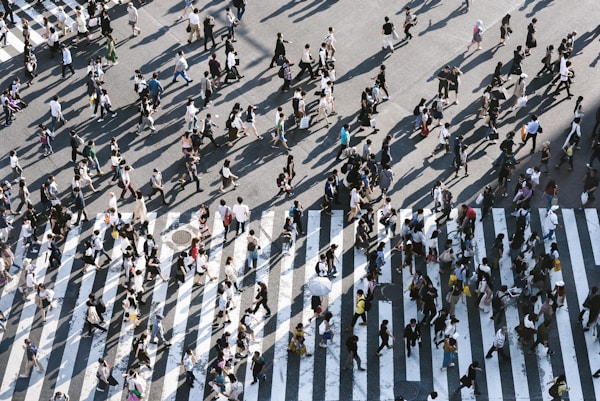 about 3000 people across the shibuya crossing at a time
they look like army of ants from this pointby Ryoji Iwata