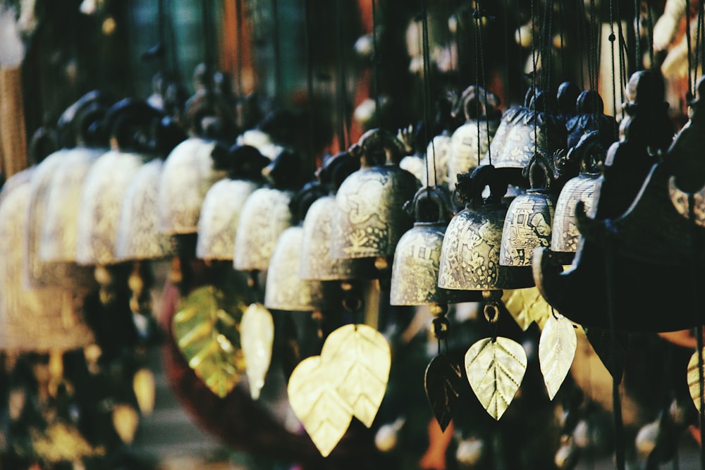 close-up photography of hanging decor