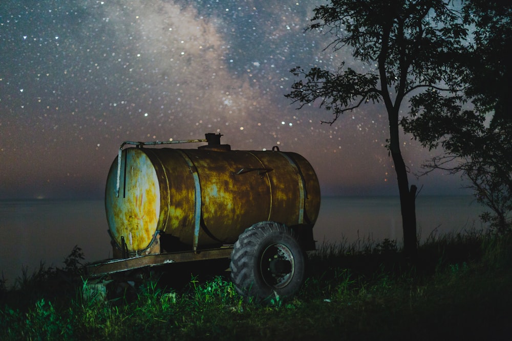 landscape photo of offset smoker on trailer