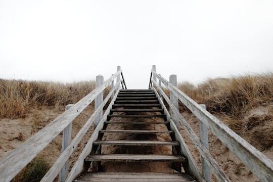 gray wooden staircase outdoor in Domburg Netherlands