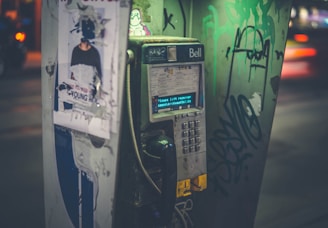 gray Bell phone boot on wall