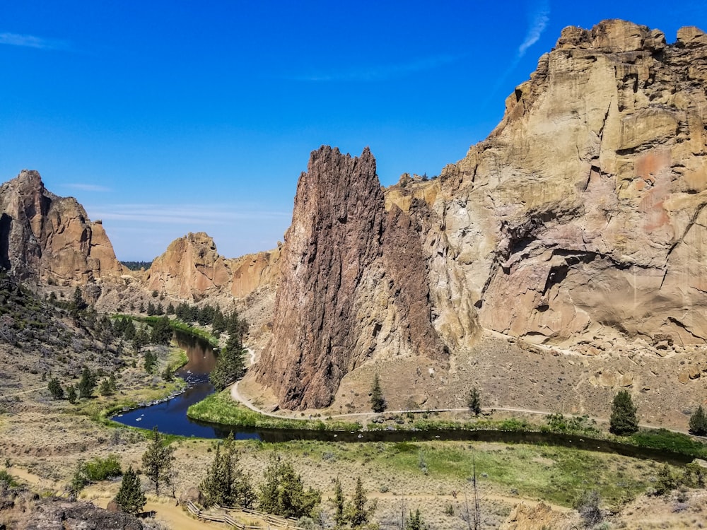 landscape photography of brown mountain