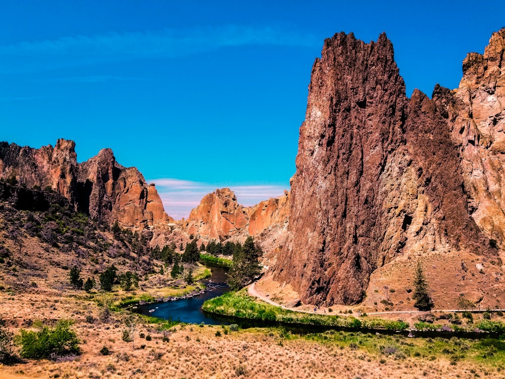 brown mountain under blue sky