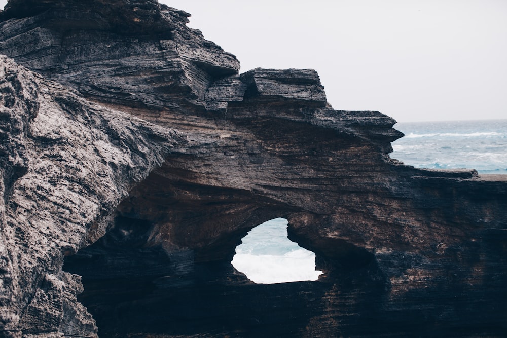 rock formation near body of water