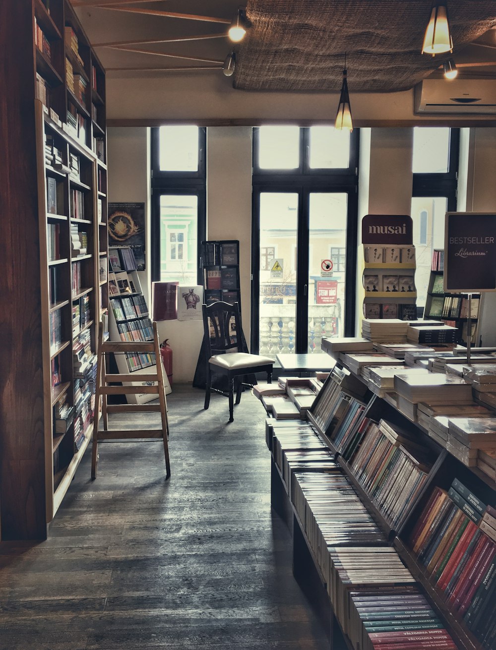 books inside bookstore