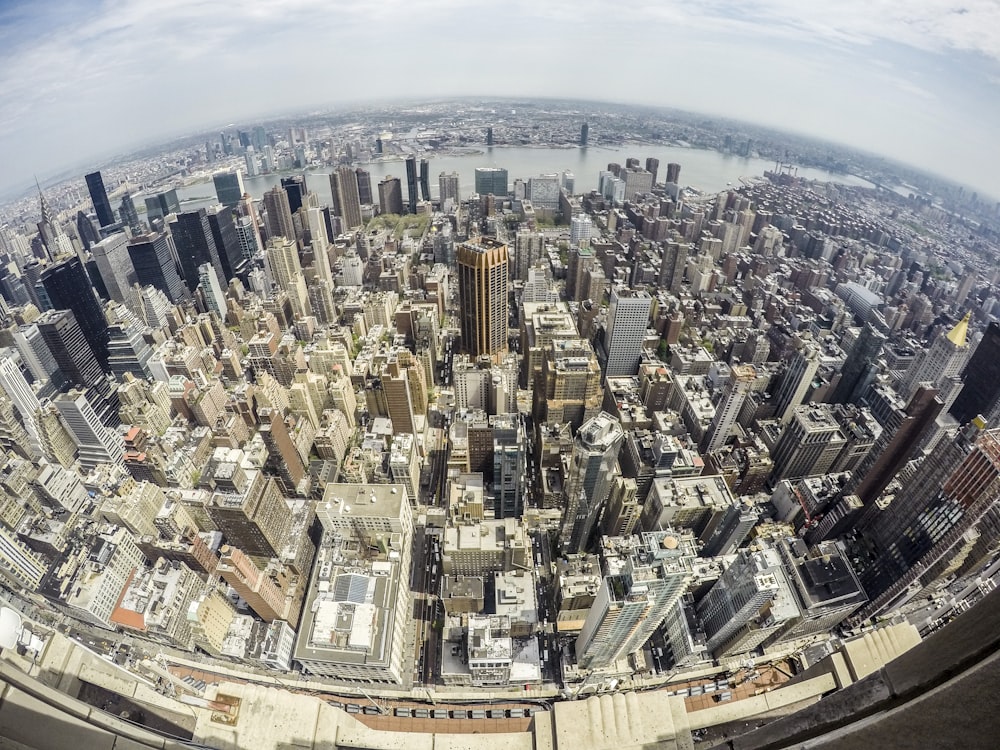 fish eye photography of city during day