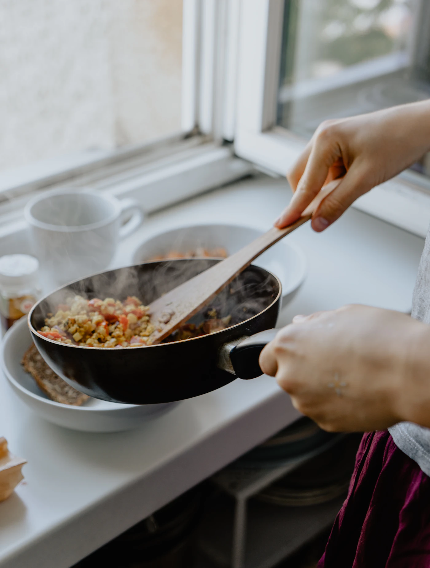 Prepared restaurant food representing takeaway and online ordering