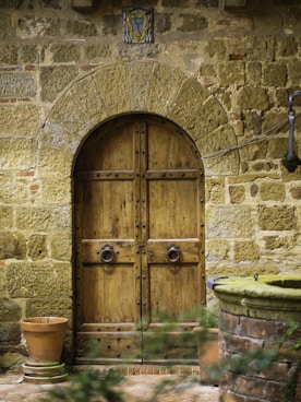 closed door on a brick building