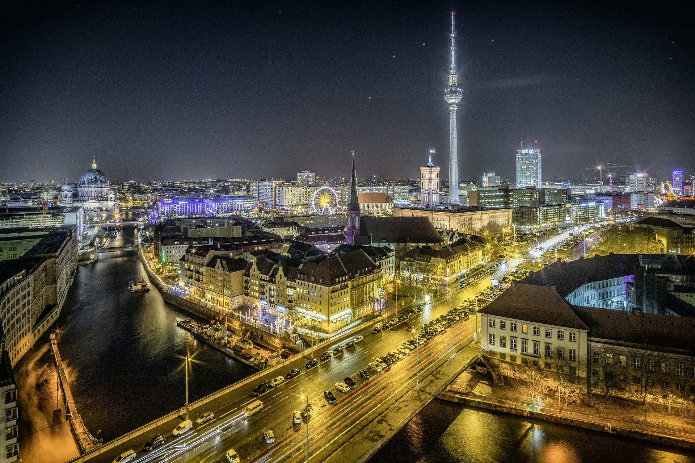 city of Berlin in Germany at night