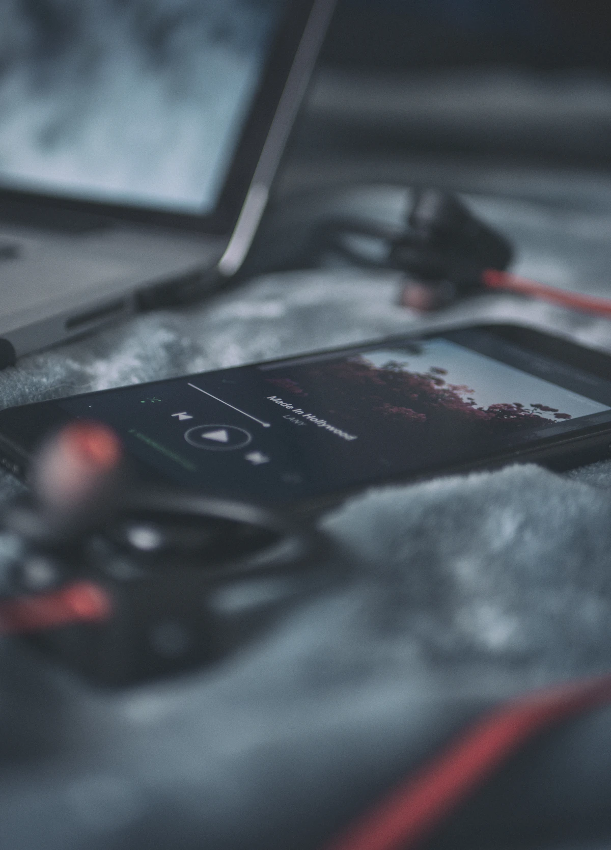 Smartphone playing music