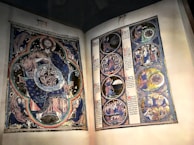 A medieval European astrological chart illuminated with gold leaf.