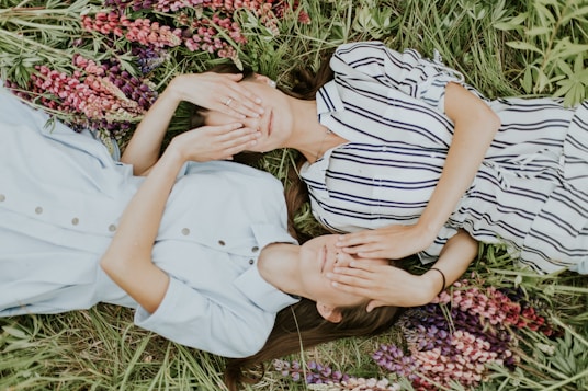 photo of women covering their eyes