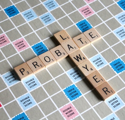 Scrabble game with lawyer and probate word