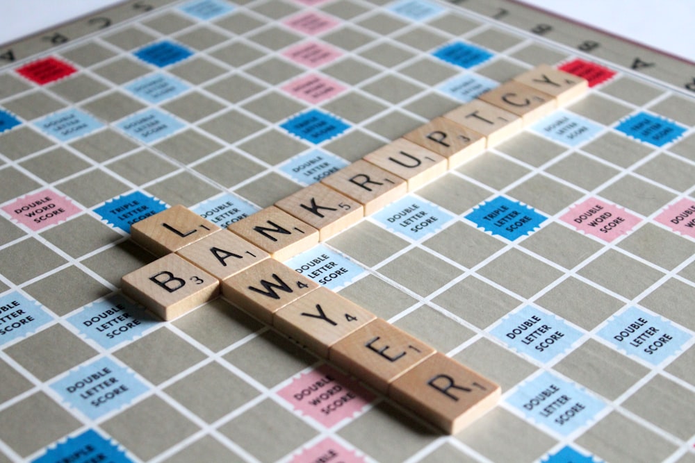 Scrabble de lettre de faillite