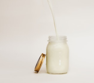 mason jar filled with milk