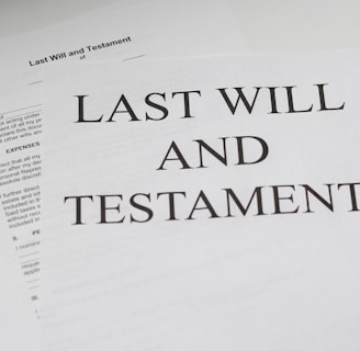 last will and testament white printer paper