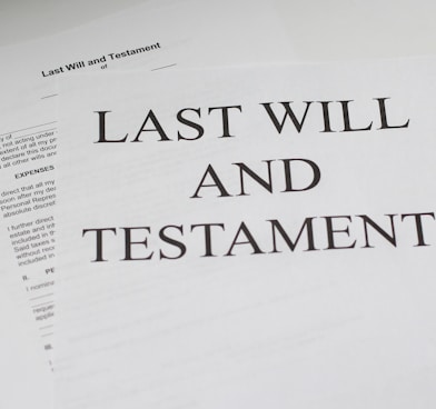 last will and testament white printer paper