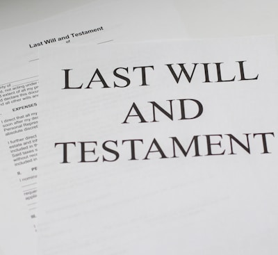 last will and testament white printer paper