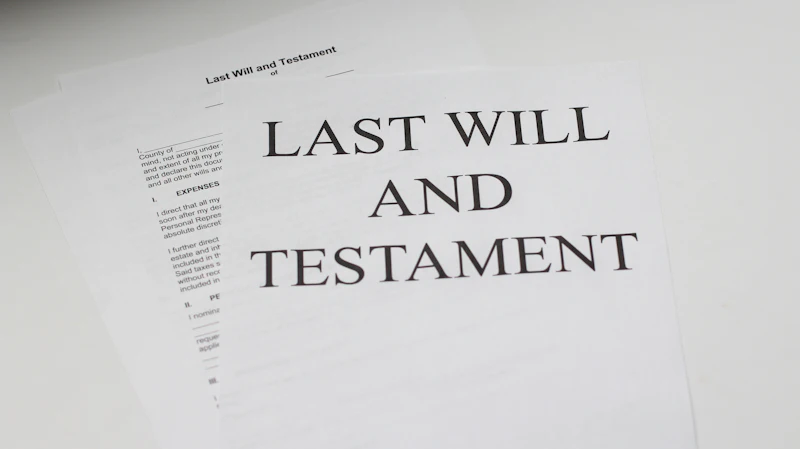 A last will and testament document