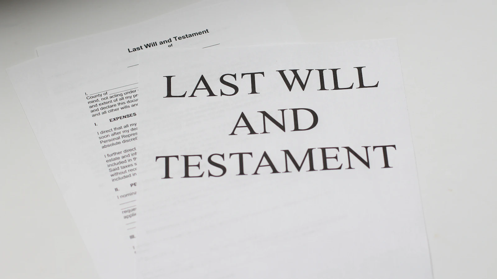 A last will and testament document