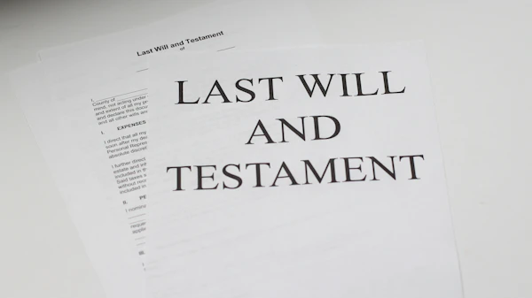 Last will and testament document