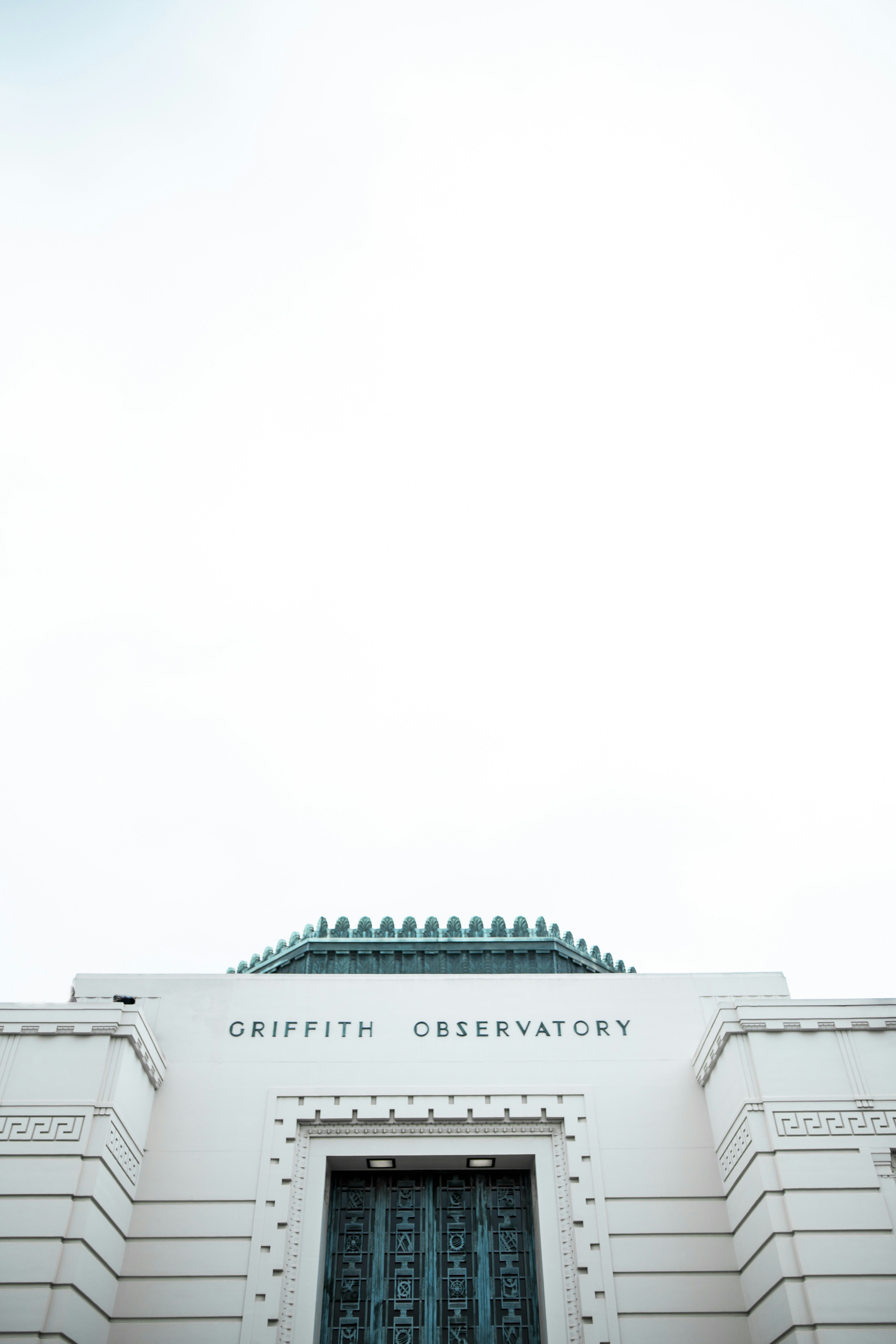 low angle photo of Griffith Observatory