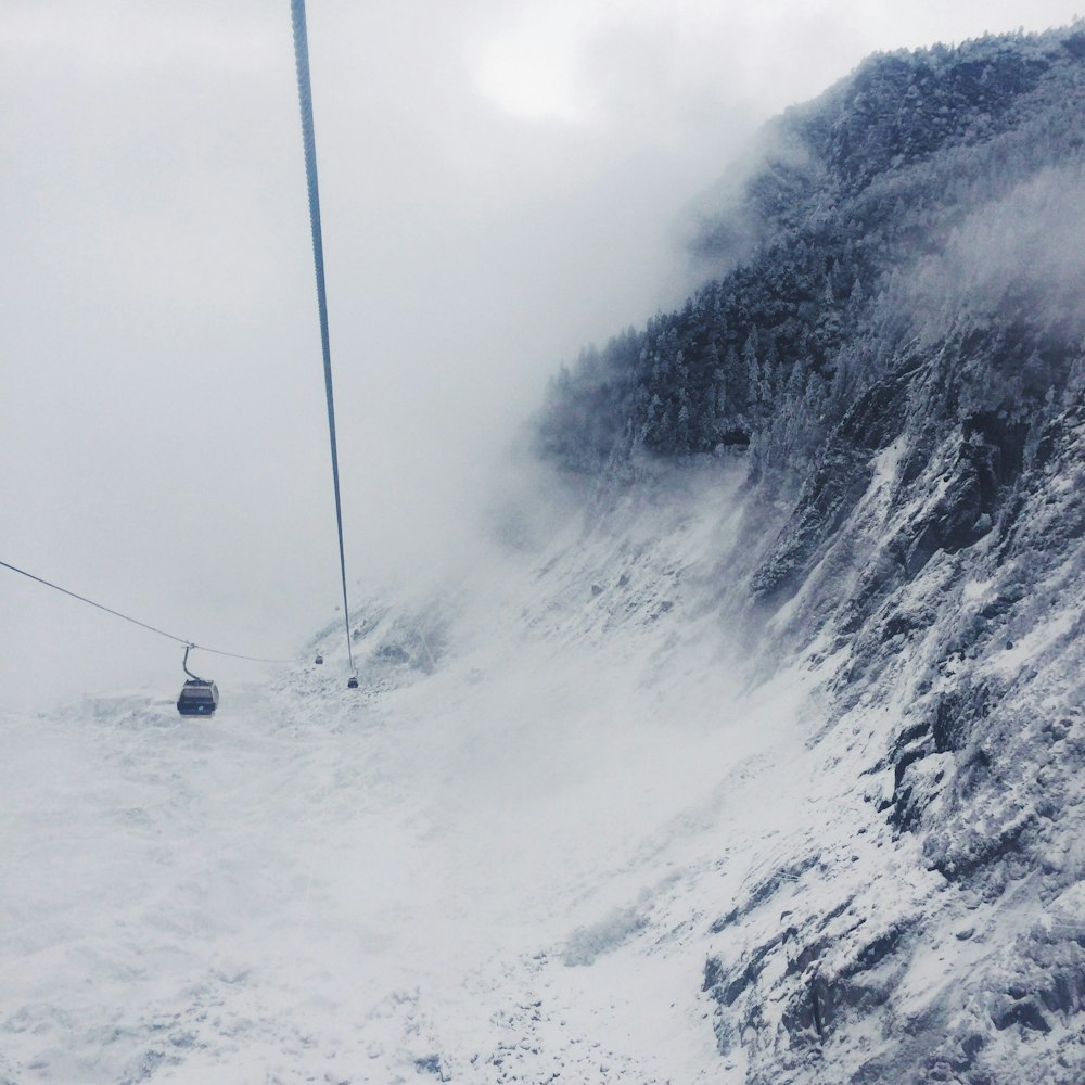 cable car during winter season