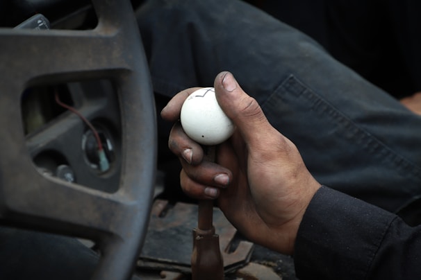 person holding white ball