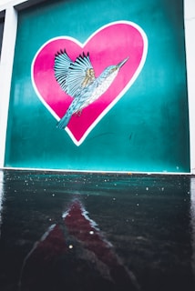 eagle on heart background painting