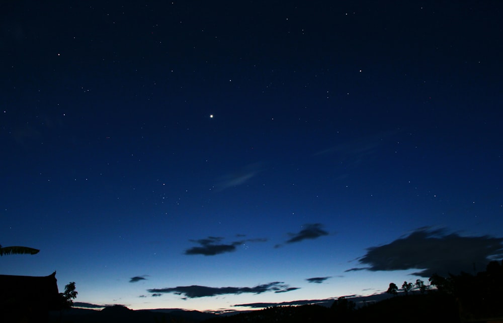 blue and starry sky