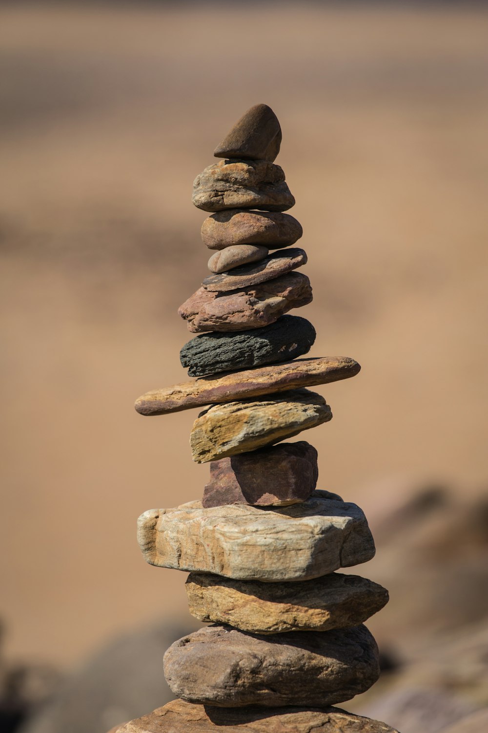 Photographie sélective des pierres d’équilibre