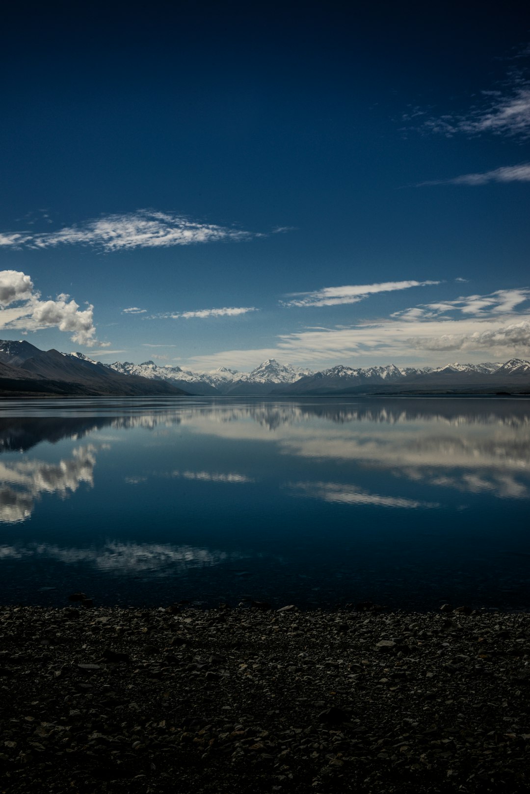 reflection photography of tall mount on body of water