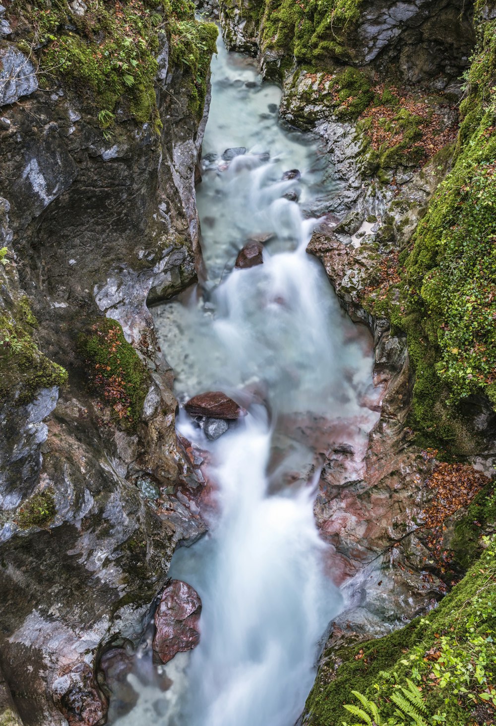 river between rock mountains at daytime