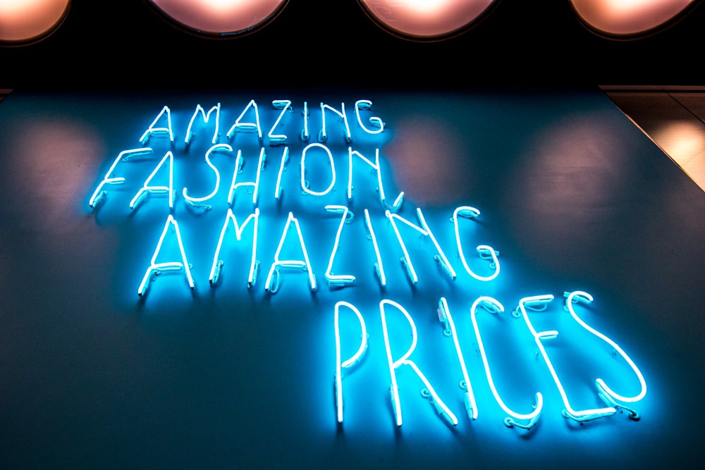 turned on blue amazing fashion amazing prices neon signages