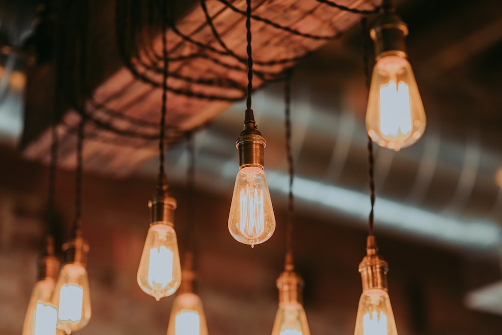 brown wooden pendant lamp