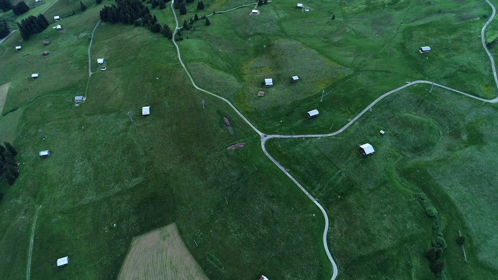 Vista aérea do campo verde