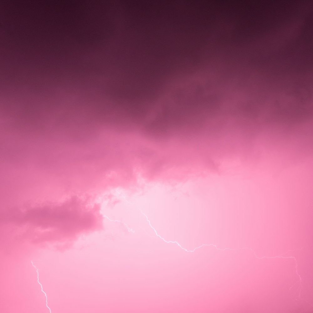 pink sky with lightning