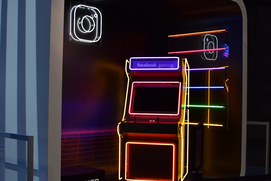 red and yellow arcade machine, FB/IG Arcade