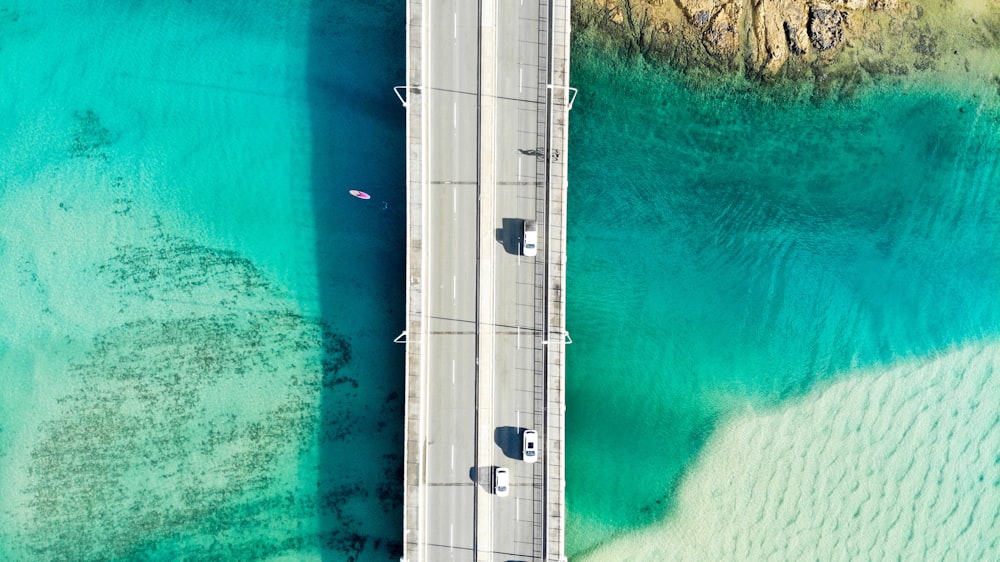 aerial view of gray concrete bridge during daytime