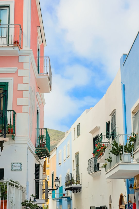 closed window concrete buildings at daytime in Ponza Italy