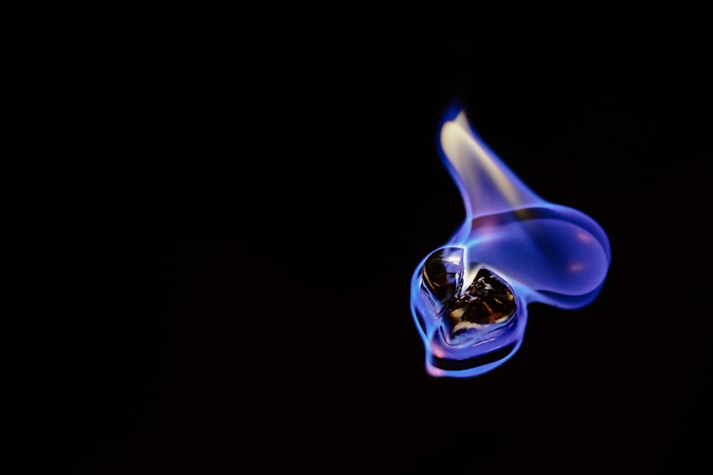 black substance on fire