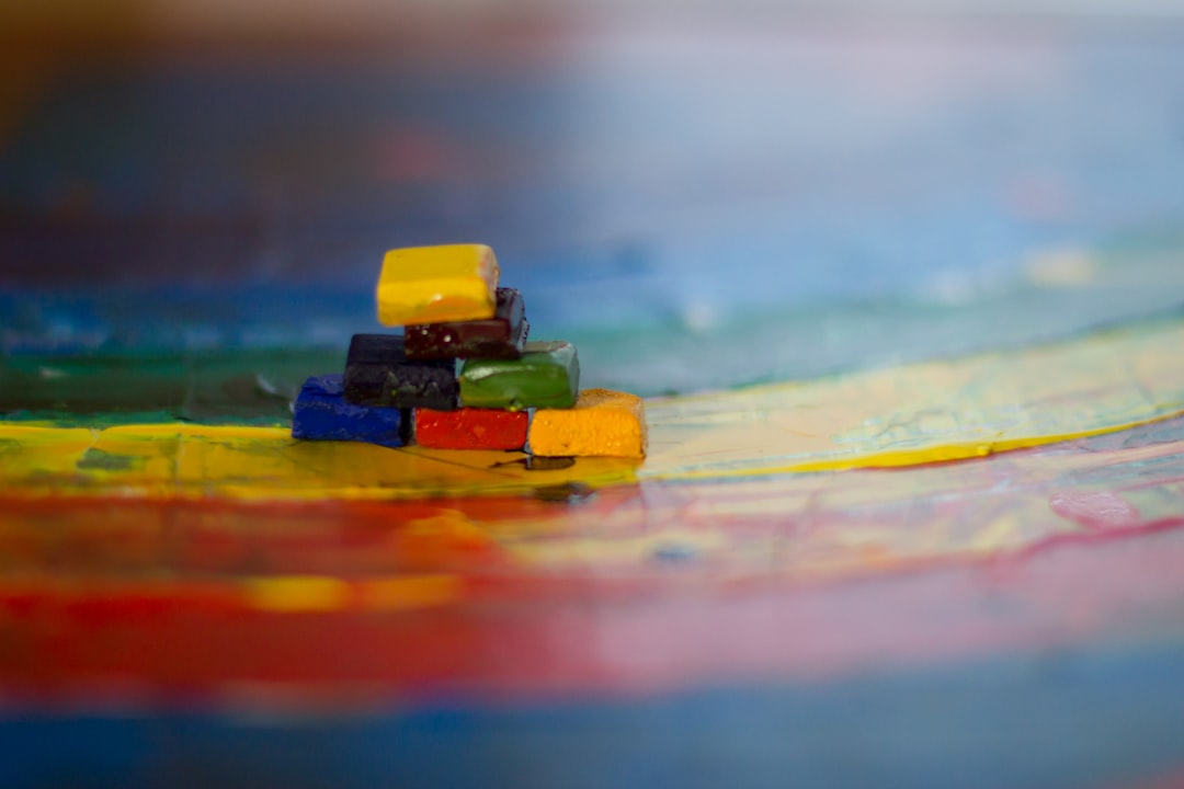 Toy paint. Стол кубики детский краски игрушки обои фон. Abstract-Expressionism-Steve-Johnson. A pile of Paints.