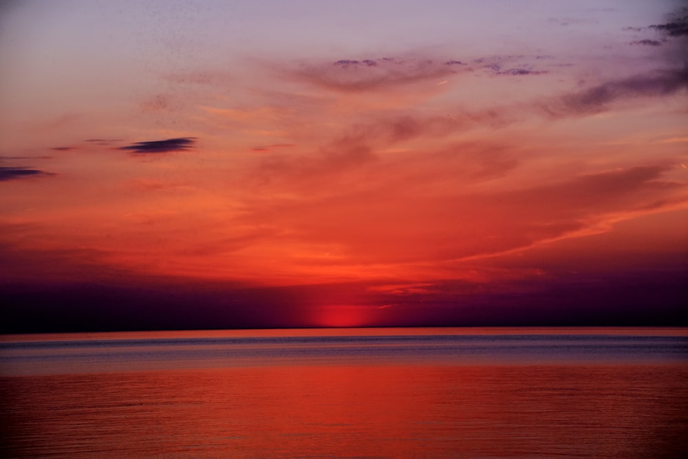 calm waters during sunset